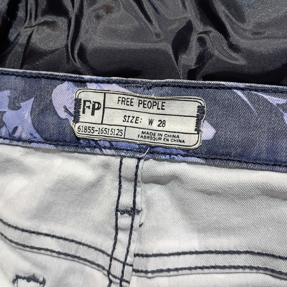 Free People Women's Blue Bamboo Midrise Ankle Cut Skinny Jeans Size 29
